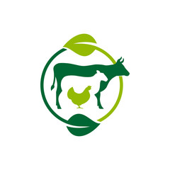 Cow,Sheep,hen vector logo