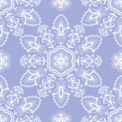 Abstract round ethnic seamless pattern on white lines