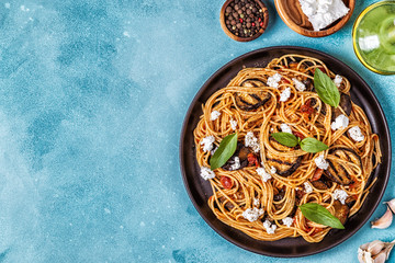Pasta alla Norma - traditional Italian food.