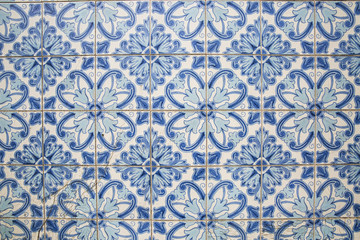 Traditional ornate portuguese decorative tiles 