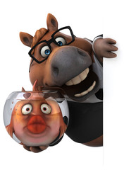 Naklejka premium Fun horse - 3D Illustration