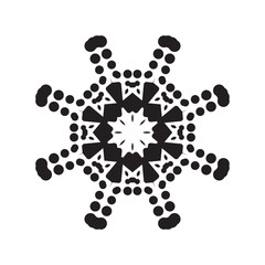 Simple Snowflake Icon Isolated on White Background