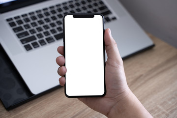 Close up man hands using smart phone Technology and phone technology trends