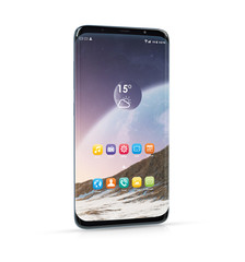 Isolated modern smartphone with shadow 3d rendering