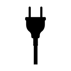 Plug icon vector , silhouette, logo on white background
