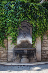 A tap with drinking water in the historic square of Budapest