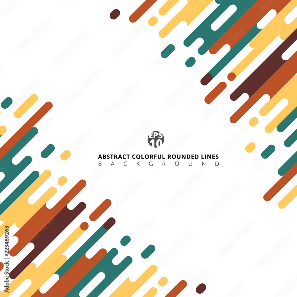 Poster abstract colorful rounded lines halftone transition.