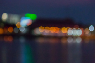 defocused light with river view