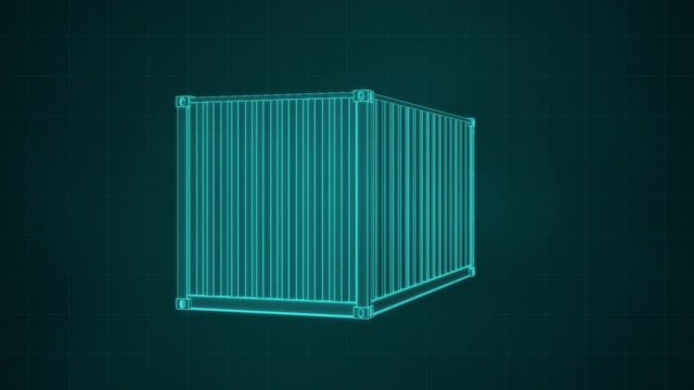 Digital container box and lines loop Animated