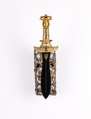 ancient viking sword on white isolated background