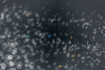 Black bokeh of water fly and lights