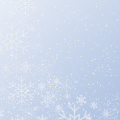 Fototapeta na wymiar Blue Banner Snowflakes. Christmas or New Year.