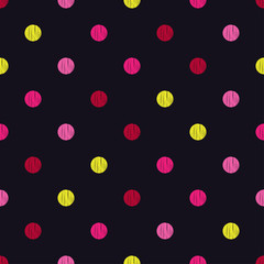 Polka dot seamless pattern. Geometric background. Dots, circles and buttons. Тextile rapport.
