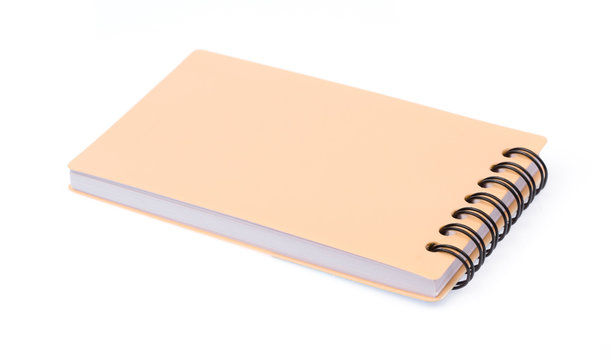 orange note book isolated on a white background