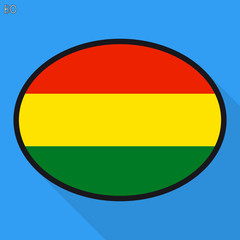 Bolivia flag speech bubble, social media communication sign, flat business oval icon.