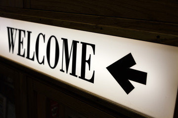  sign of word welcome