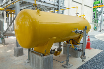 Gas metering tank station and pipeline at power plant