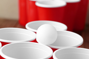College party sport - beer pong