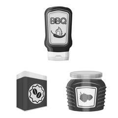 Isolated object of can and food icon. Collection of can and package vector icon for stock.