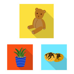 Isolated object of dreams and night symbol. Set of dreams and bedroom stock symbol for web.