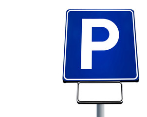 Motor car parking sign with copy space