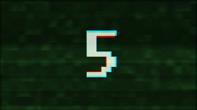 colorful glitch countdown from 10 to 1 interference green background numbers animation new dynamic holiday joyful techno video footage