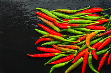 hot chili pepper on slate free space on the left