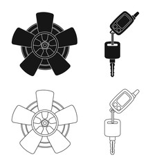 Isolated object of auto and part sign. Collection of auto and car vector icon for stock.