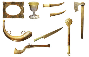 antiques antique weapons isolated