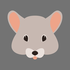 mouse face  vector illustration flat style front 