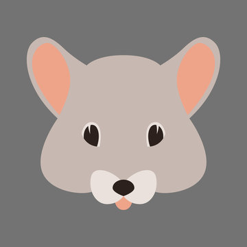 recommend clip art: mouse face  vector illustration flat style front 