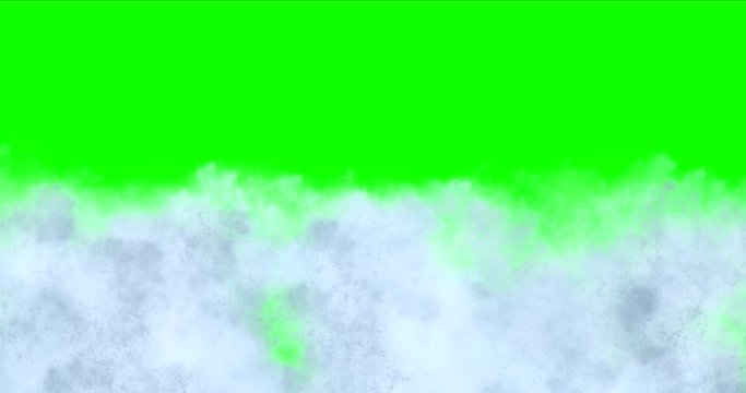 Falling water with great height and splashes on green screen