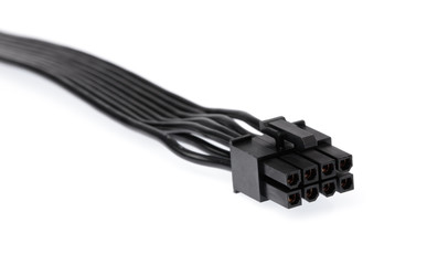 power cable 30cm dual PSU power supply 8 pin isolated on a white background