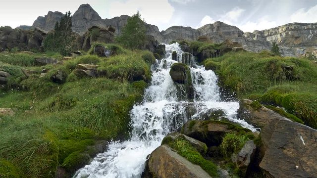 Ordesa y monte perdido National park, Huesca, Aragon, Spain. Crane shot, 4K, UHD