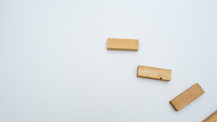 wooden block on white background