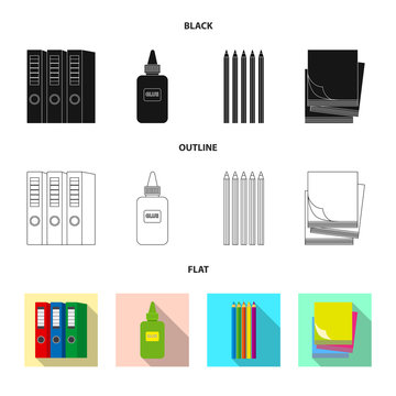 Vector design of office and supply icon. Set of office and school vector icon for stock.