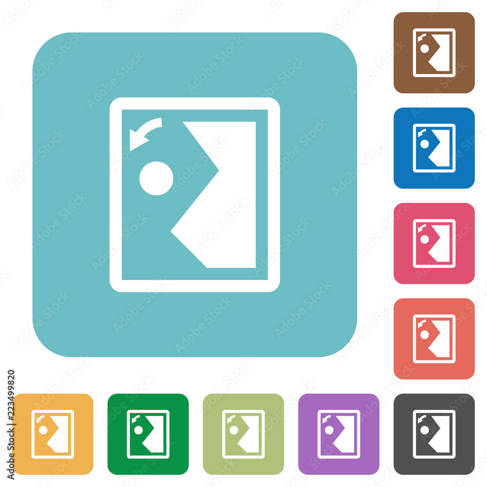 Poster rotate image left rounded square flat icons