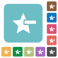 Remove star rounded square flat icons