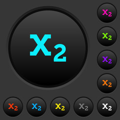 Obraz premium Subscript dark push buttons with color icons