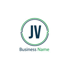 Initial Letter JV Logo Template Design