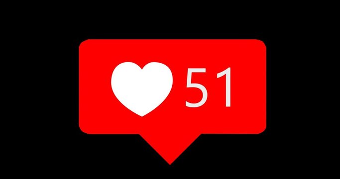 Likes counter with alfa channel animation