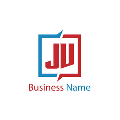 Initial Letter JV Logo Template Design