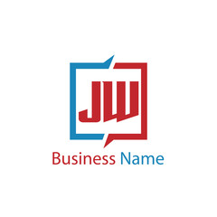 Initial Letter JW Logo Template Design