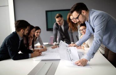Business people conference in modern meeting room