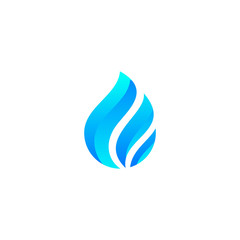 Vector Blue fire logo. Emblem flames isolated on white background