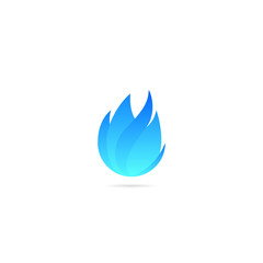Vector Blue fire logo. Emblem flames isolated on white background