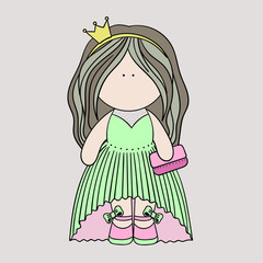 Little doll princess vector image