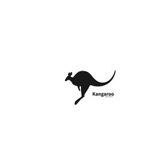 Silhouette of a jumping kangaroo. Simple logo for the reserve
