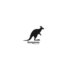 Silhouette of a jumping kangaroo. Simple logo for the reserve