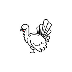 Obraz premium Vector turkey cock illustration on white background 